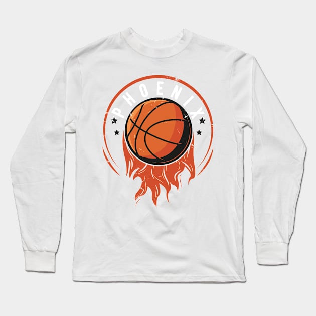 Phoenix Basketball Retro Sun Sports Valley of the Sun PHX Rally at the Valley Long Sleeve T-Shirt by andreperez87